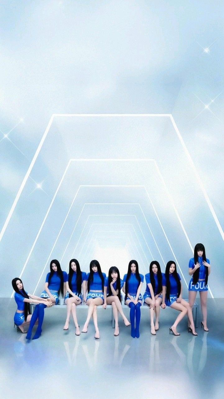 720x1280 Blue and purple kpop. Blue group poster, Blue and white kpop, Twice talk that talk wallpaper ot9