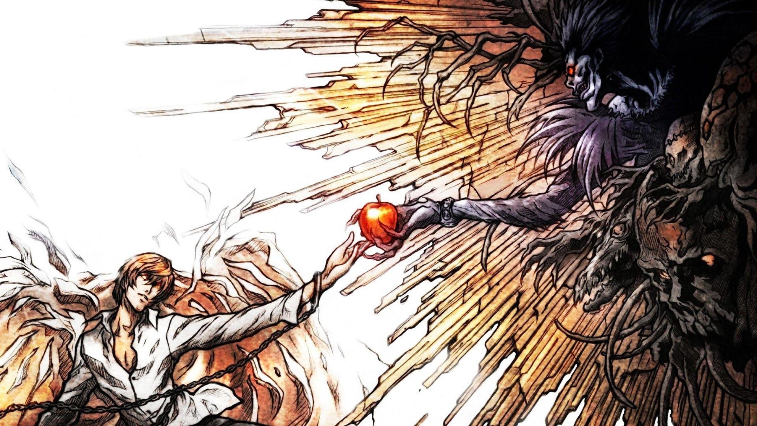 2560x1440 Death Note, Light Yagami, Ryuk, The Creation Of Adam, Parody, Anime Wallpaper HD / Desktop and Mobile Background