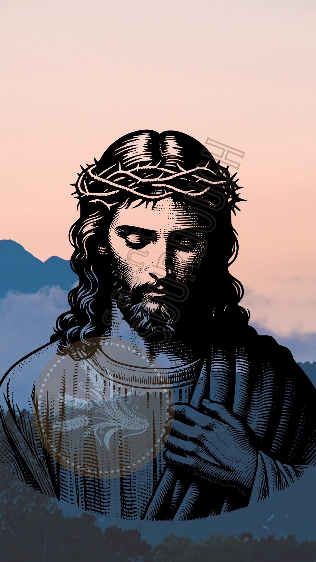 1080x1920 Jesus Phone Wallpaper Christian Minimalist Digital Download iPhone