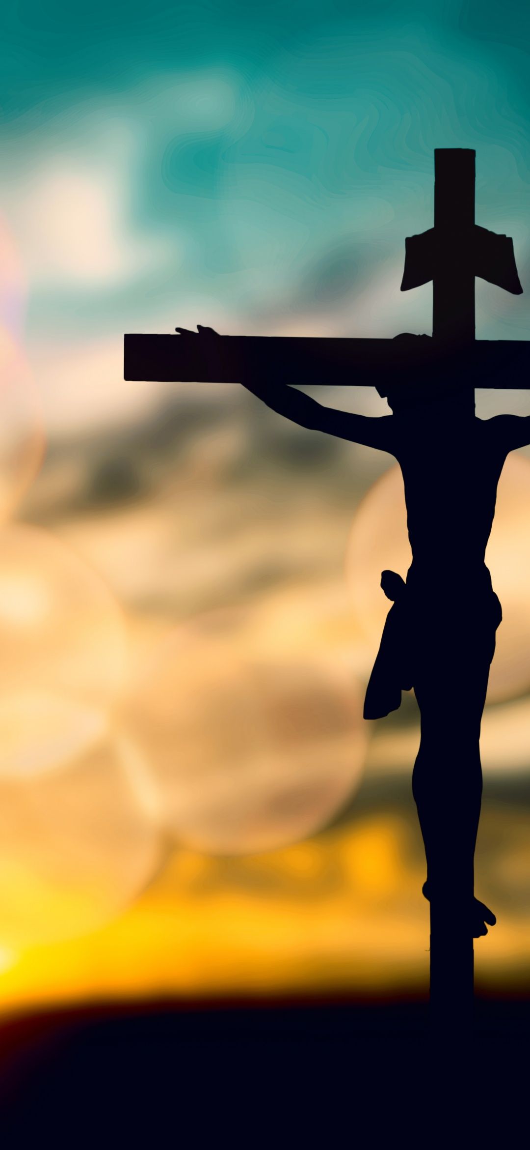 1080x2340 Jesus Cross Wallpaper 4K, Silhouette, 5K, Sunset