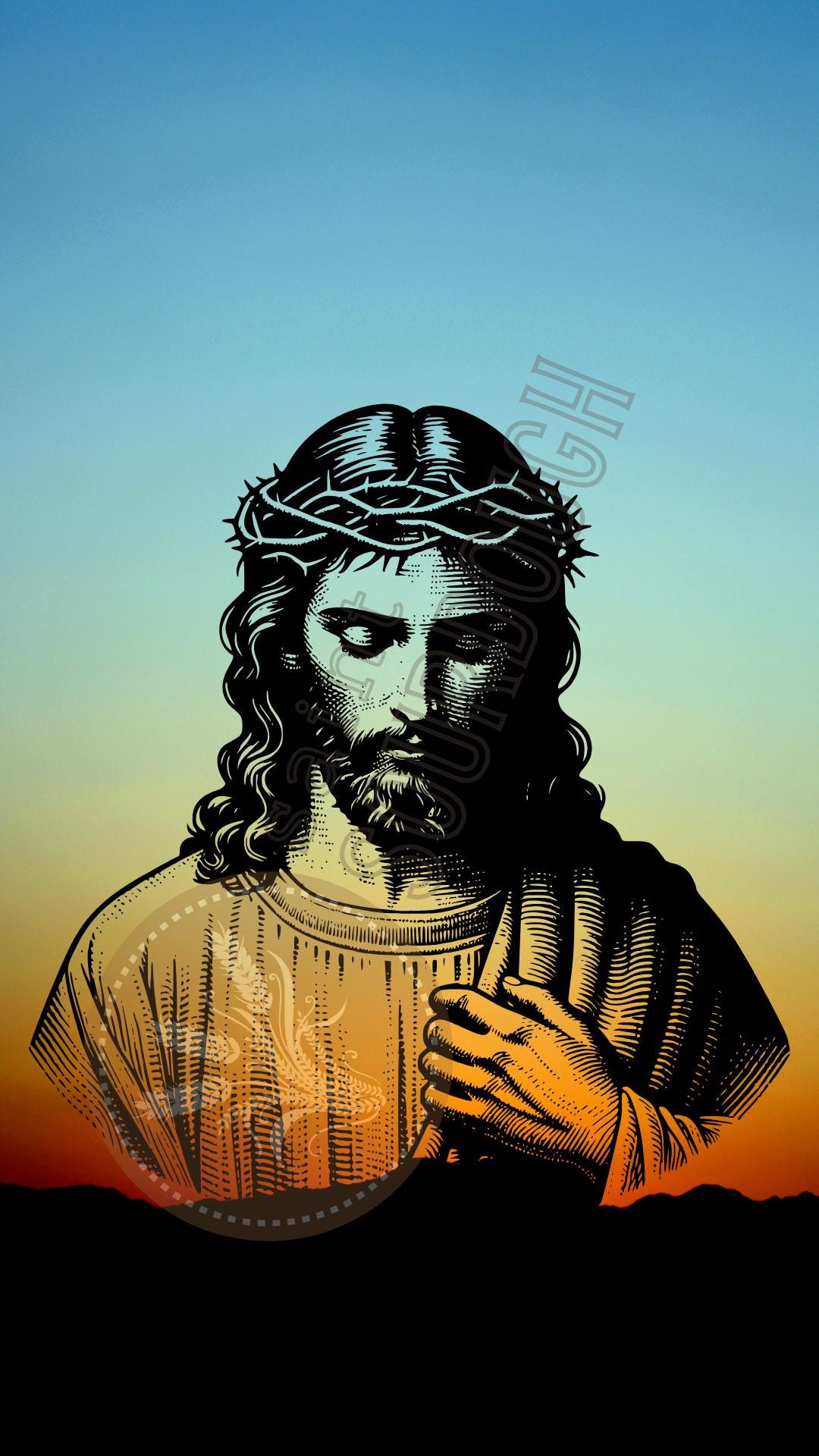 1080x1920 Jesus Phone Wallpaper Christian Minimalist Digital Download iPhone Hong Kong