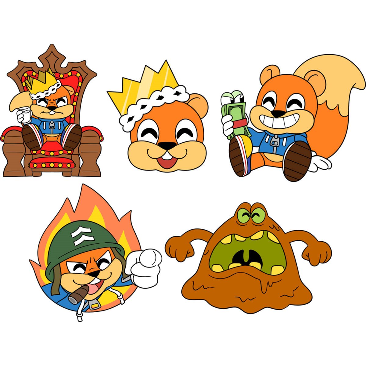 1200x1200 Conker's Bad Fur Day Pin Set of 5