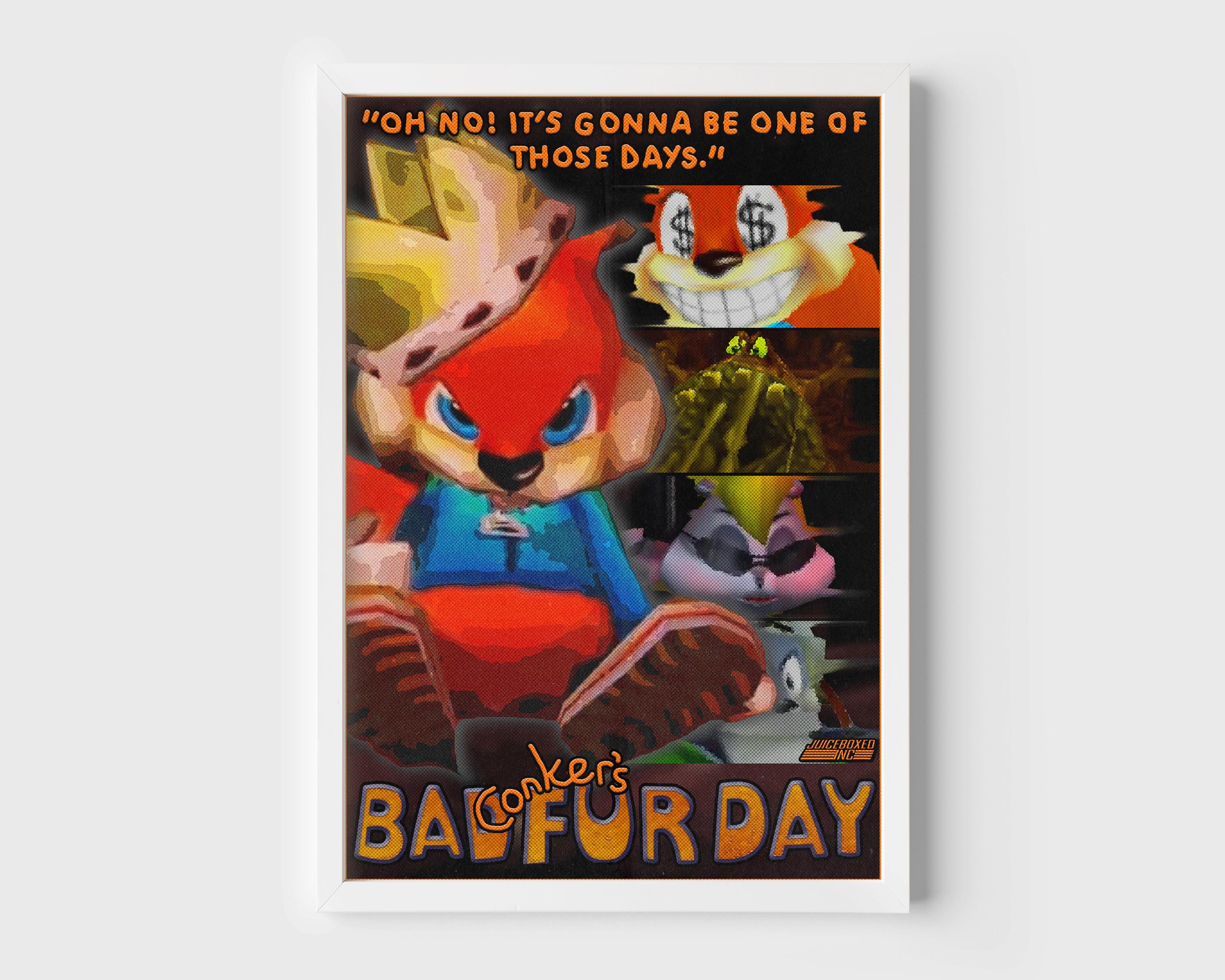 3000x2400 Conker's Bad Fur Day Poster Print. N64 Poster. Gaming Poster. Classic Poster. Gaming Decor New Zealand