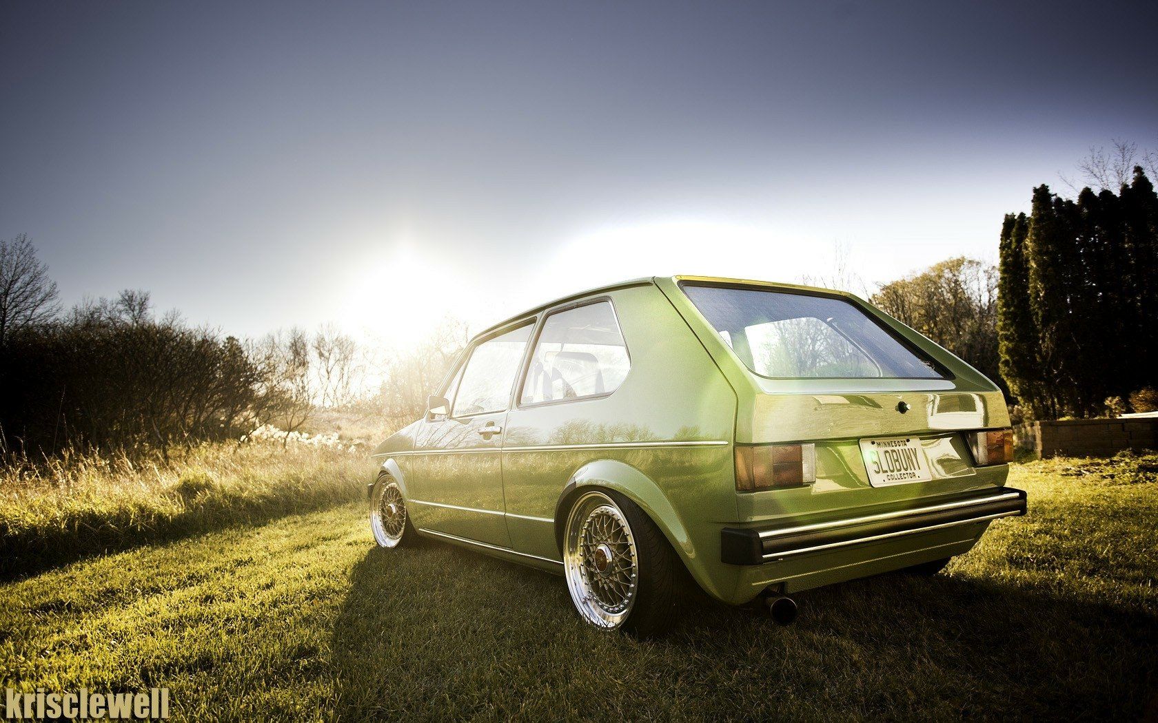 1680x1050 Sunlit Green Volkswagen Golf Mk1