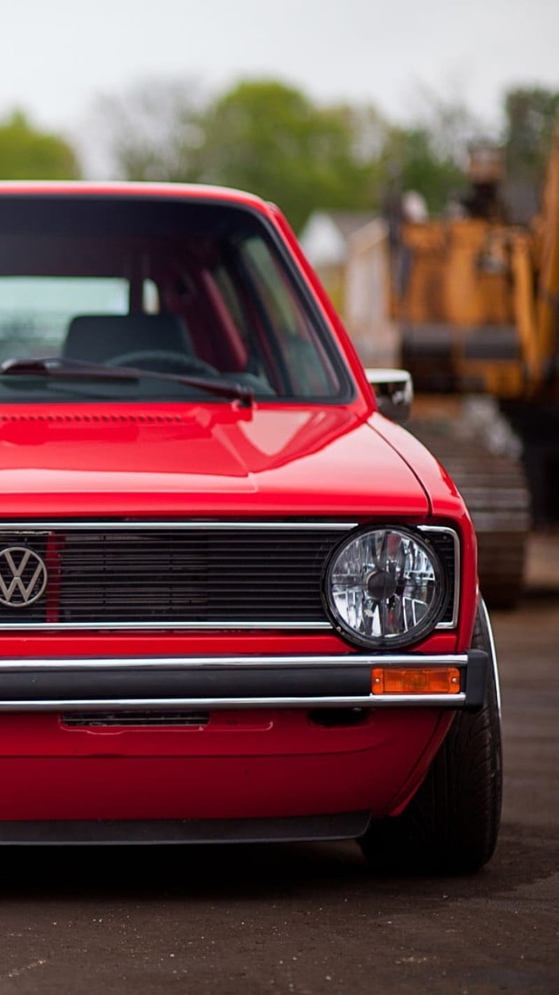 800x1422 Golf MK car, classic, german, mk red, tuning, vw, HD phone wallpaper