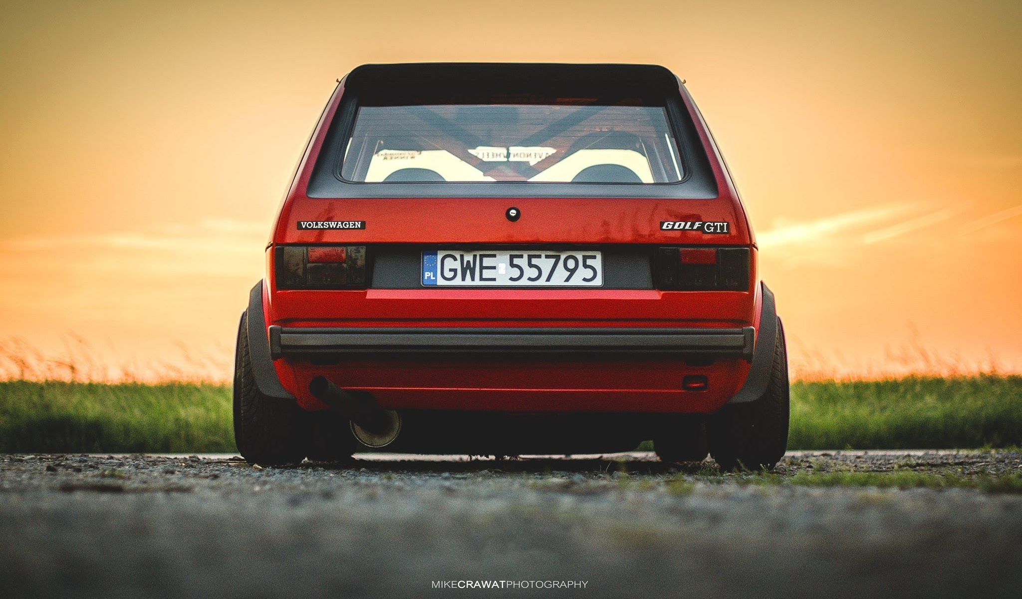 2048x1200 Wallpaper machine, red, Volkswagen, old, golf, volkswagen golf, Volkswagen golf gti, Mike Crawat Photography for mobile and desktop, section volkswagen, resolution 2048x1200