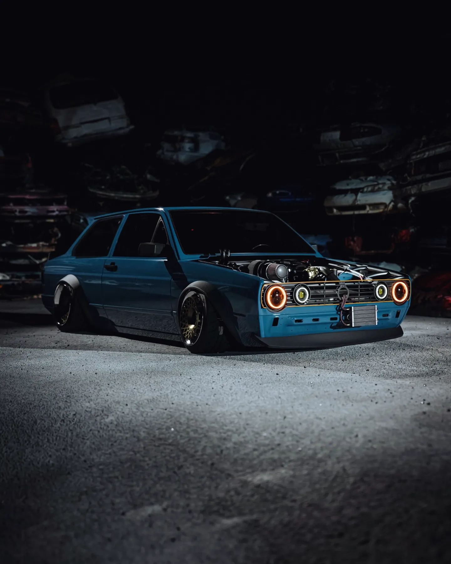 1440x1800 Turbo Rotary VW Golf Mk1 Has a Voyage of Slammed Widebody CGI Discovery