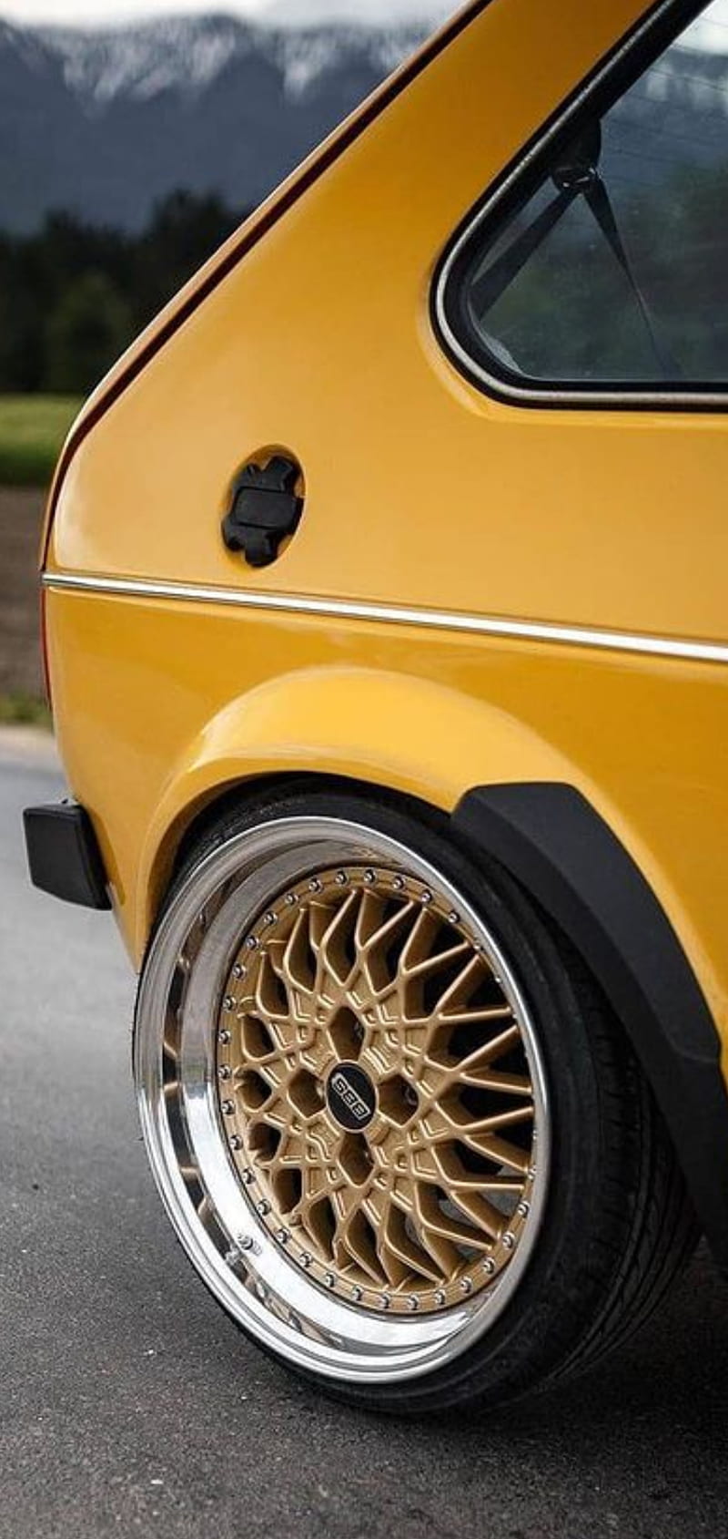 800x1689 Vw Mk1 Yellow, cool, wheels, HD phone wallpaper