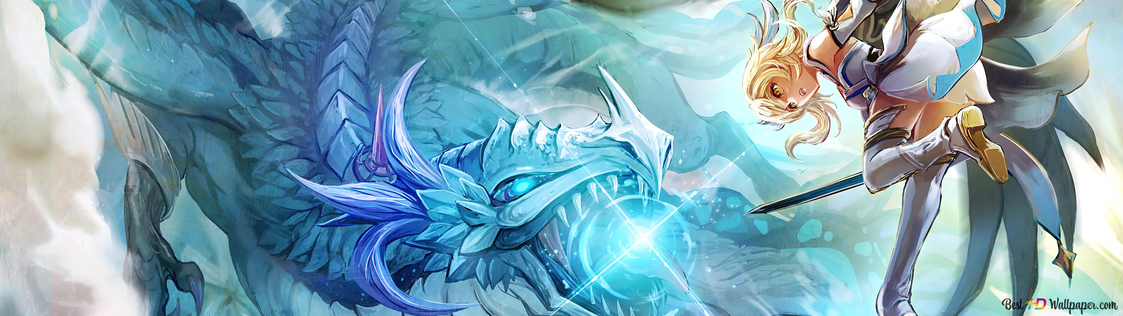 3840x1080 Aether Vs. Stormterror (aka 'Dvalin' the dragon) Impact 4K wallpaper download