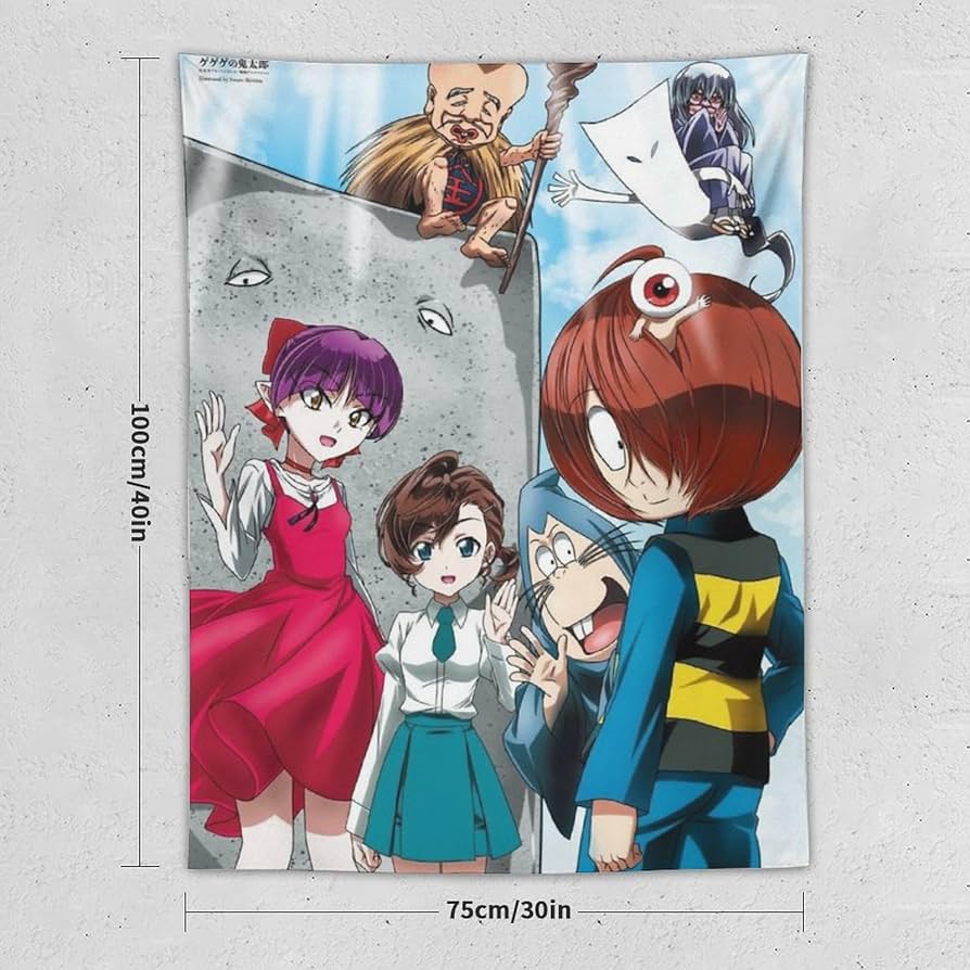 894x894 Amazon.co.jp: Gegege No Kitaro (60) Tapestry Wall Hanging Picture Poster Wall Hanging Tapestry Background Cloth Anime Goods Nails Without Trace Decorative Window Curtain Two Dimensional Fashion Easy To Install : Home & Kitchen