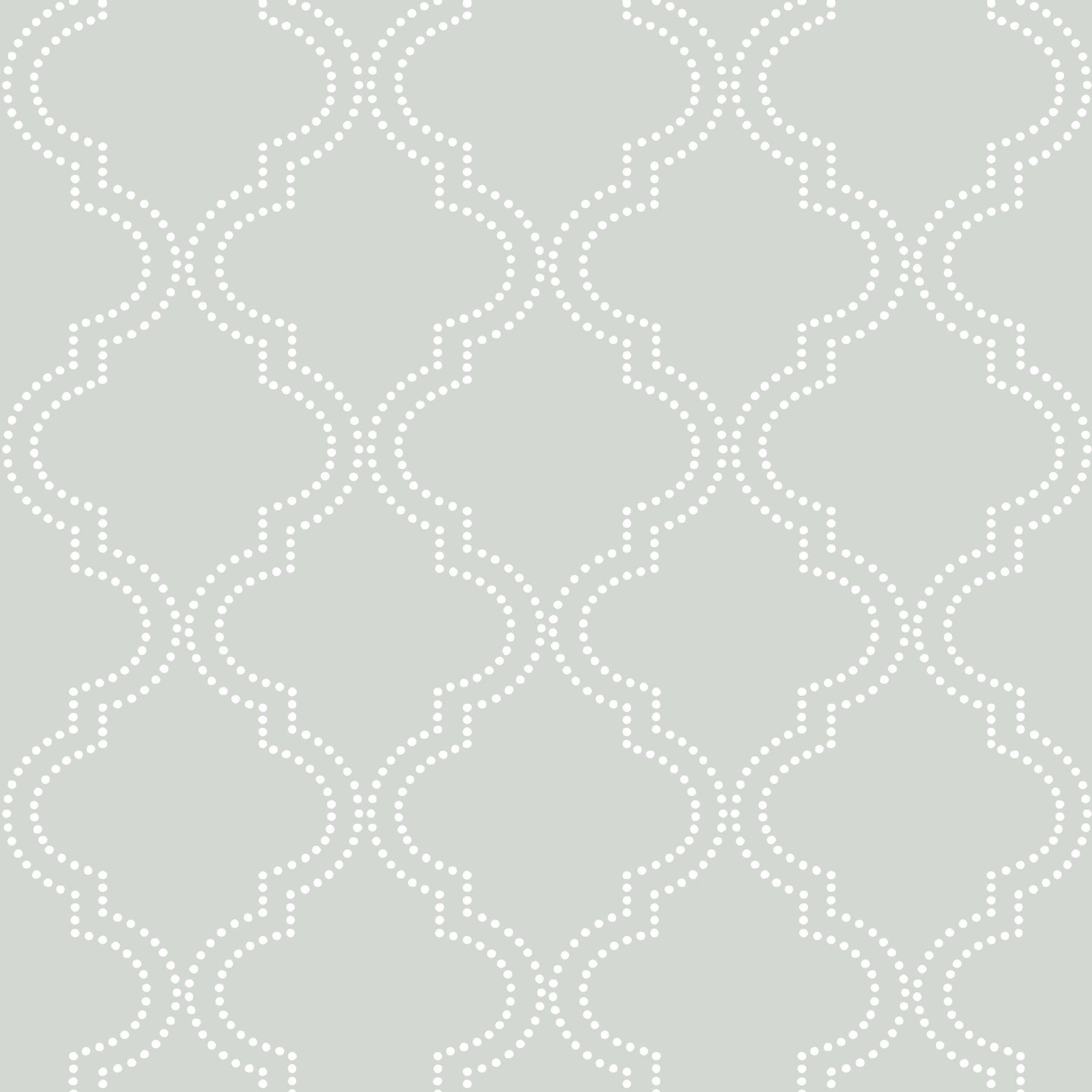 1800x1800 NuWallpaper Grey Quatrefoil Grey Wallpaper Sample