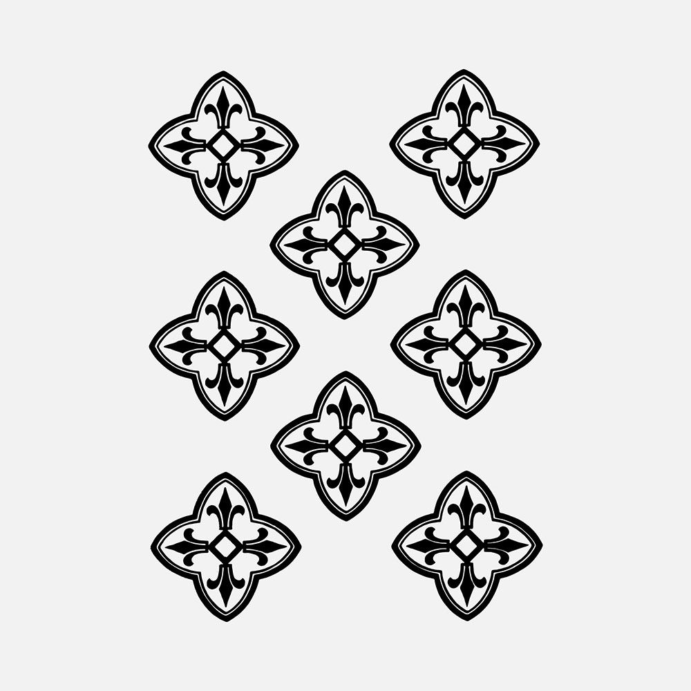 1000x1000 Paper Wallpaper with Pattern of Quatrefoil and French Lilies Design Vector