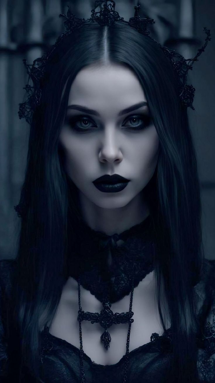 736x1308 Wallpaper girl, gothic, black hair, black clothes, AI 4K by Lover of aesthetics. Download wallpaper girl, gothic, black hair, black clothes for free