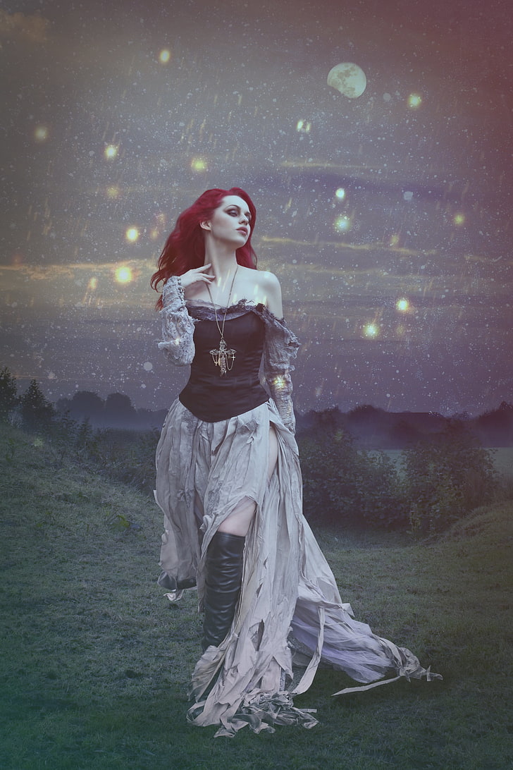 728x1092 HD wallpaper: women, Gothic, redhead, goths, alternative subculture, one person