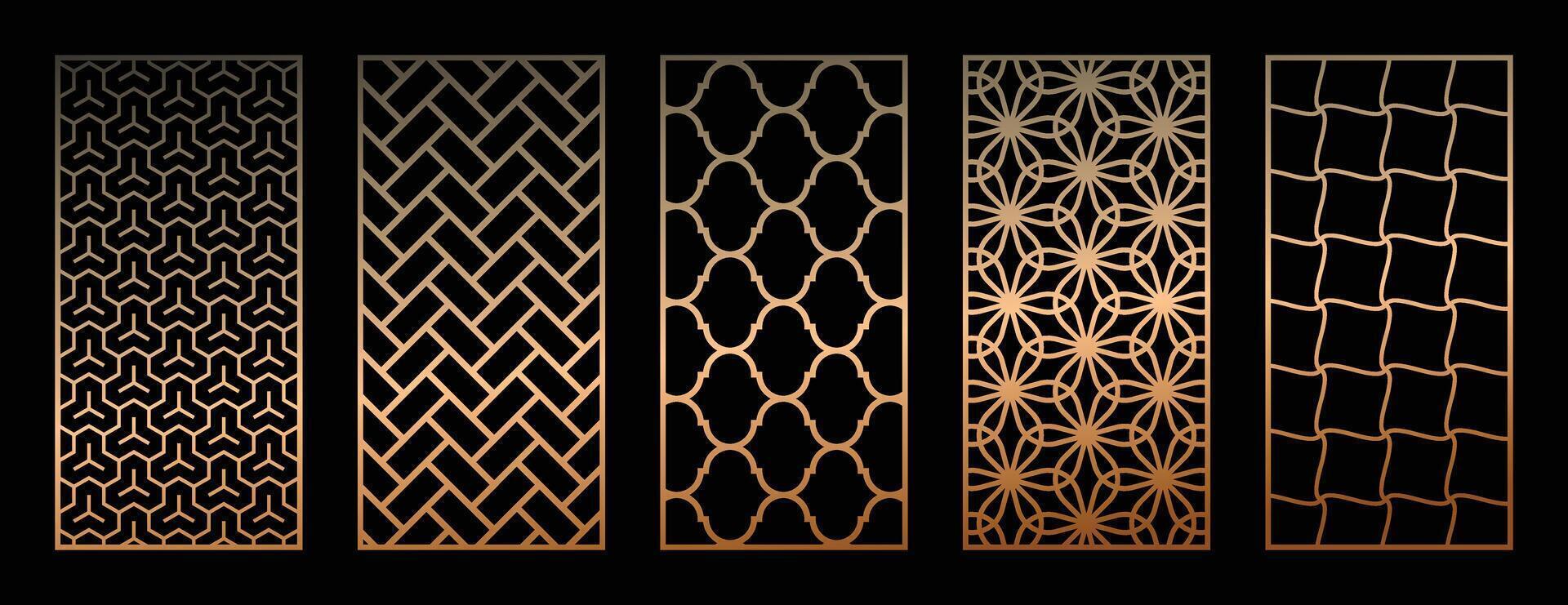 1920x741 Abstract line art and flower pattern. Laser cut with line design pattern. Design for wood carving, wall panel decor, metal cutting, wall arts, cover background, wallpaper and banner. 43346492 Vector Art