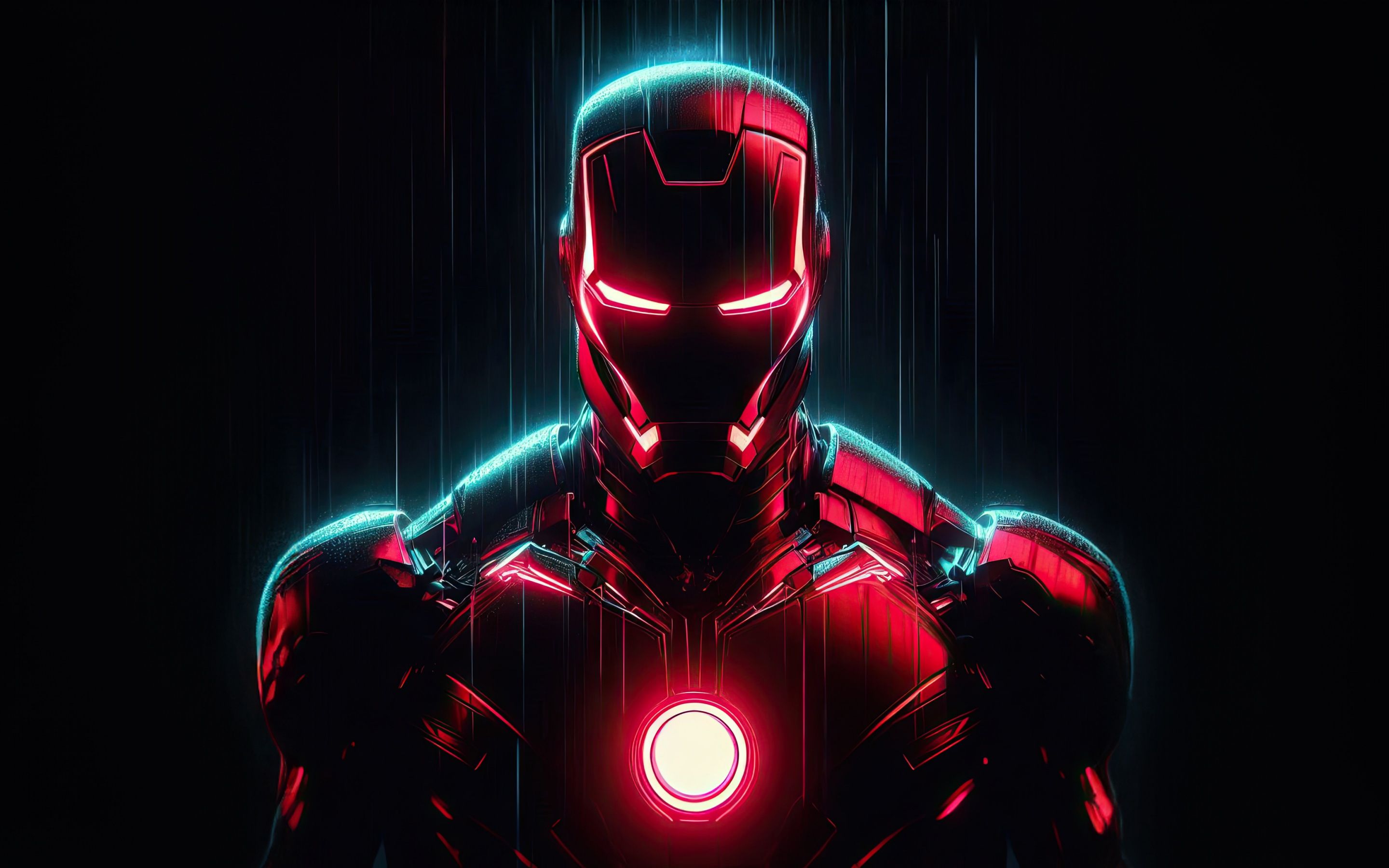 2880x1800 Neon Wallpaper 4K, Iron Man, AMOLED