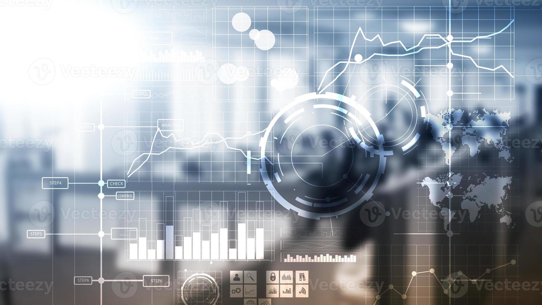 1742x980 Business intelligence BI Key performance indicator KPI Analysis dashboard transparent blurred background