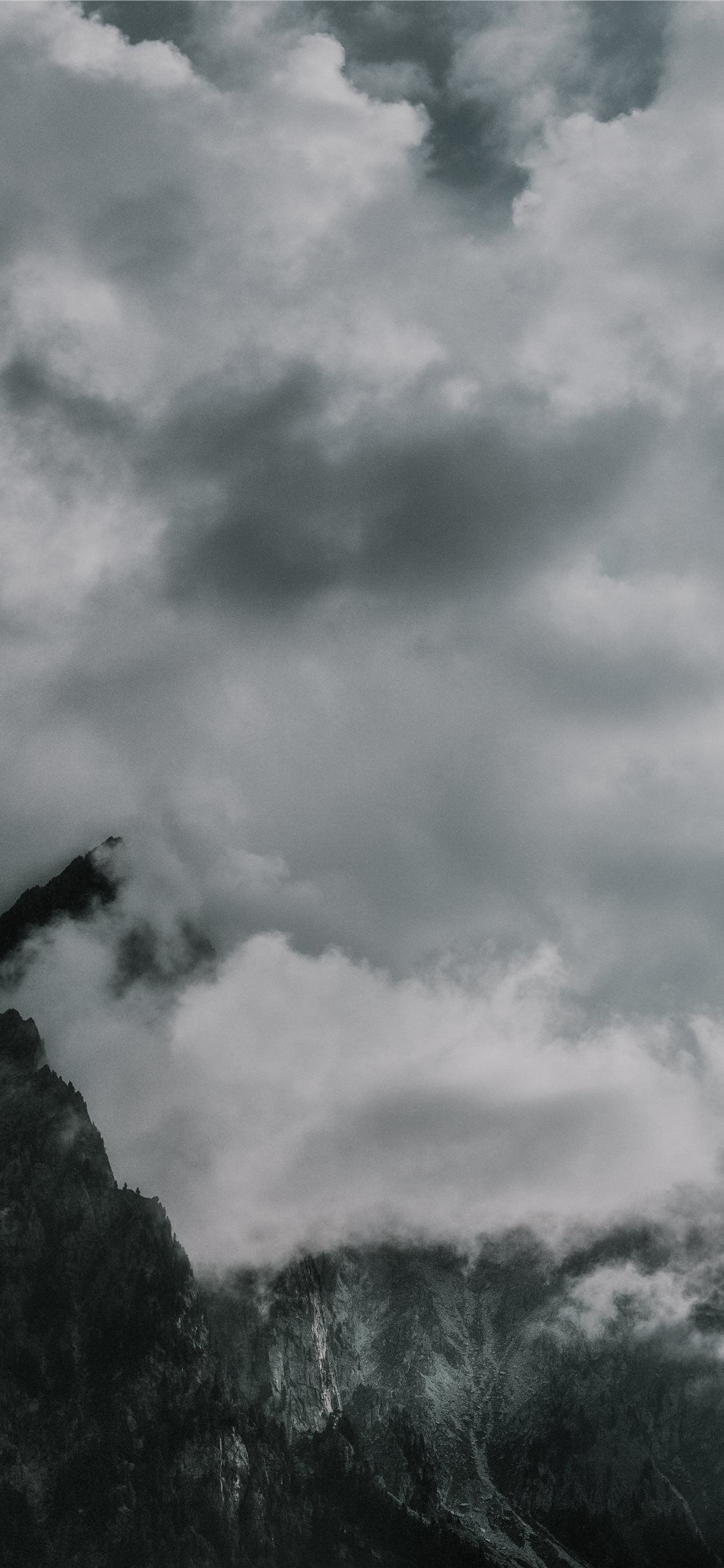 1125x2436 Cloudy summit iPhone X Wallpaper Free Download