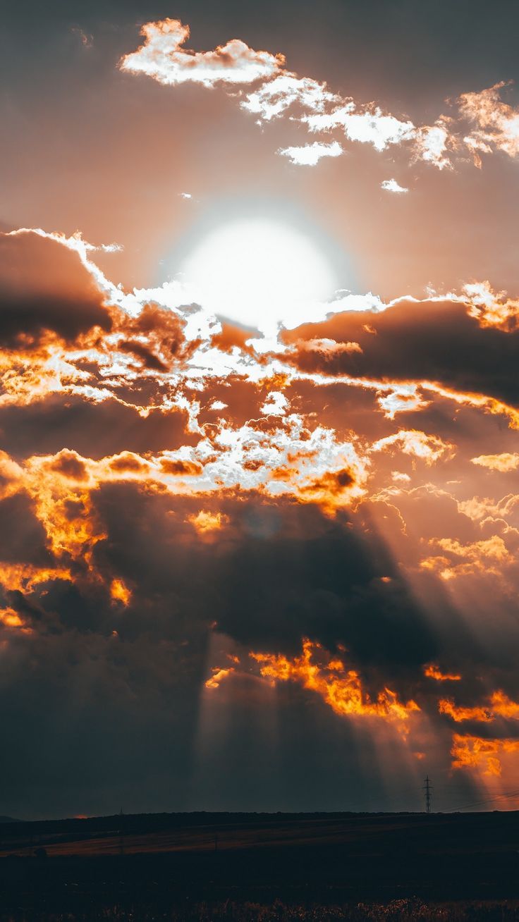 736x1308 Clouds, sun, sunset, overcast wallpaper, background iphone