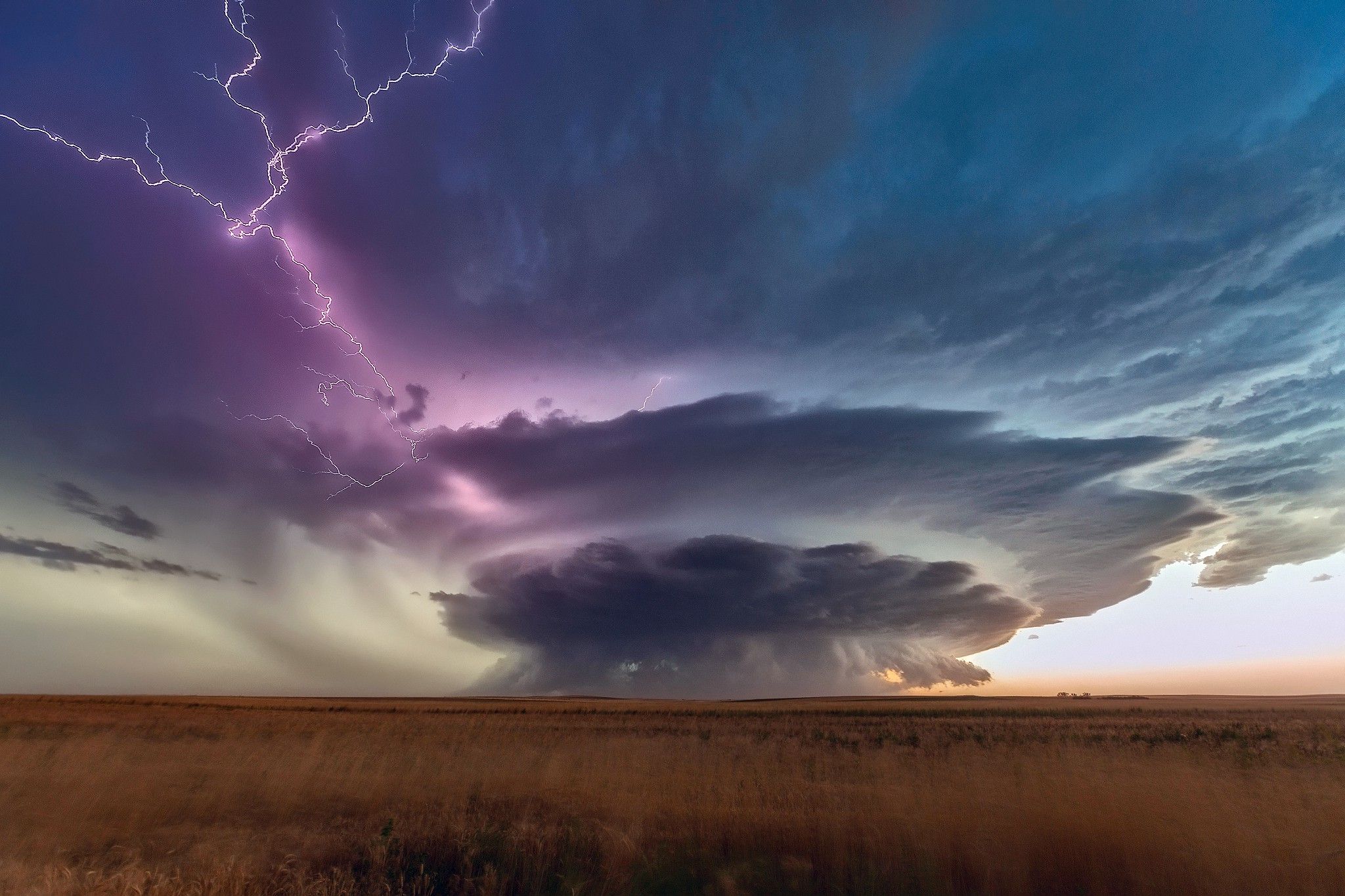 2048x1365 nature, Landscape, Storm, Plains, Lightning, Clouds, Overcast, South Dakota Wallpaper HD / Desktop and Mobile Background