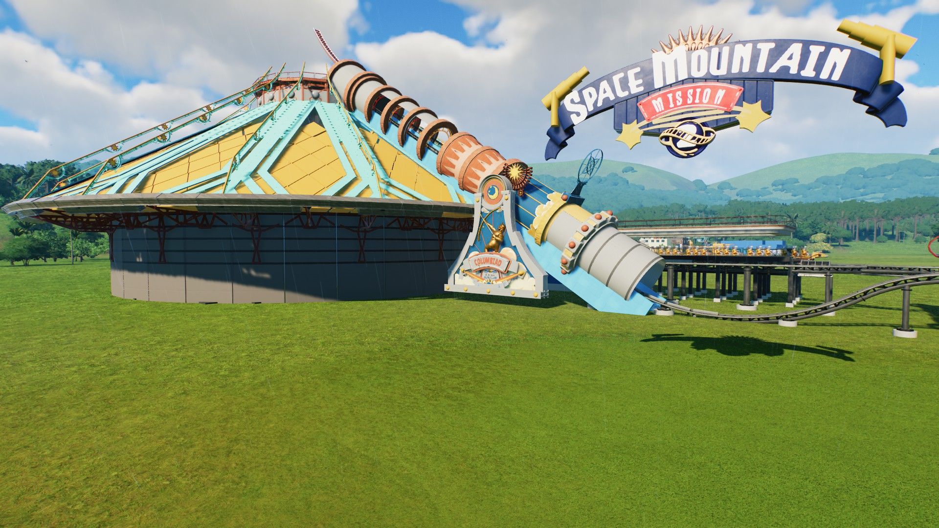 1920x1080 Space Mountain in Planet Coaster 2 (Very close remake of Disneyland Paris)