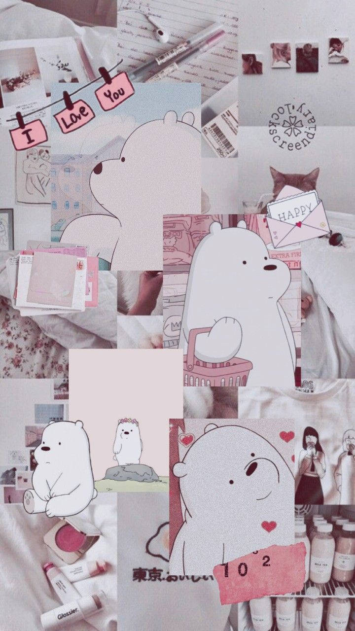 720x1280 Download Ice Bear We Bare Bears Collage Aesthetic Wallpaper