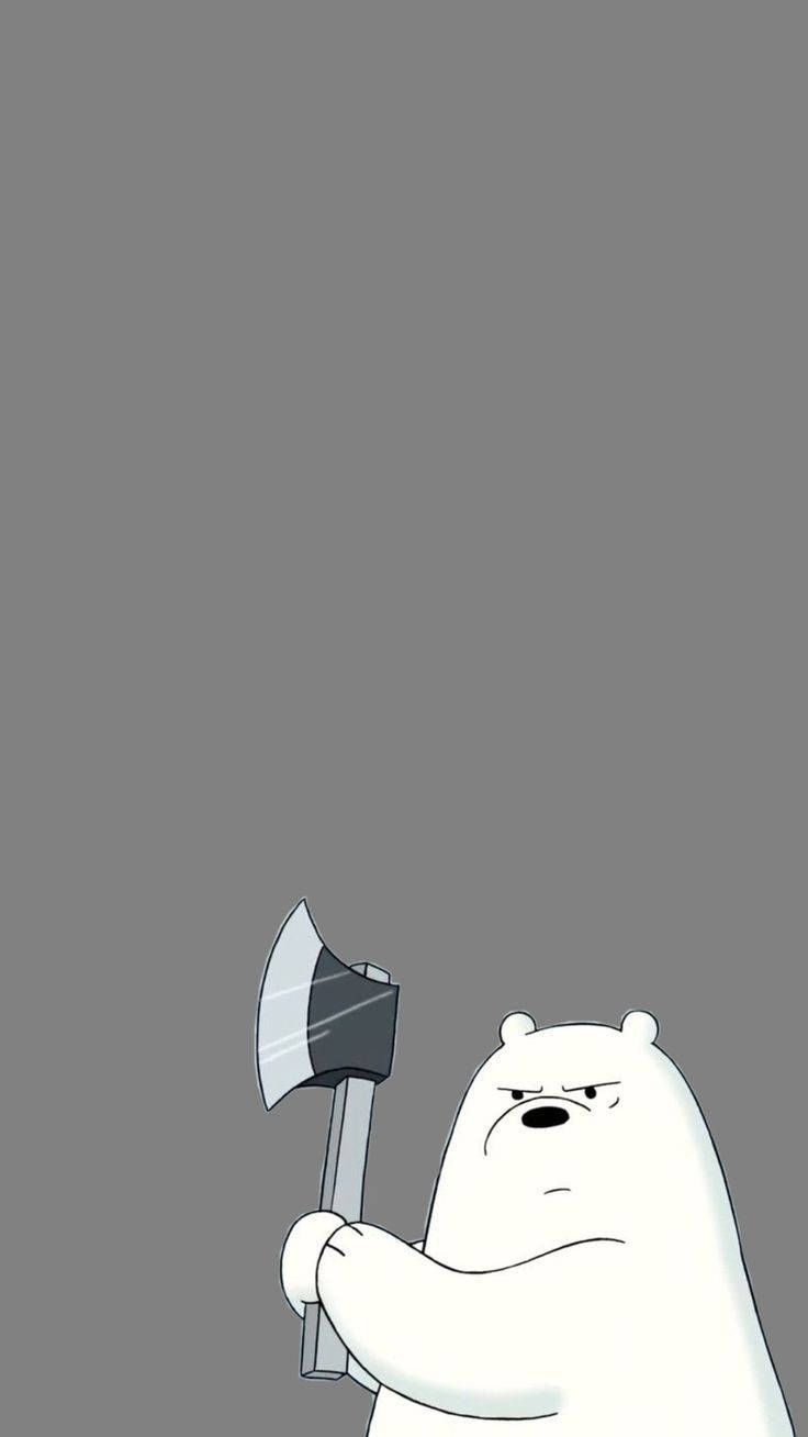 736x1308 Download Ice Bear We Bare Bears Plain Aesthetic Wallpaper