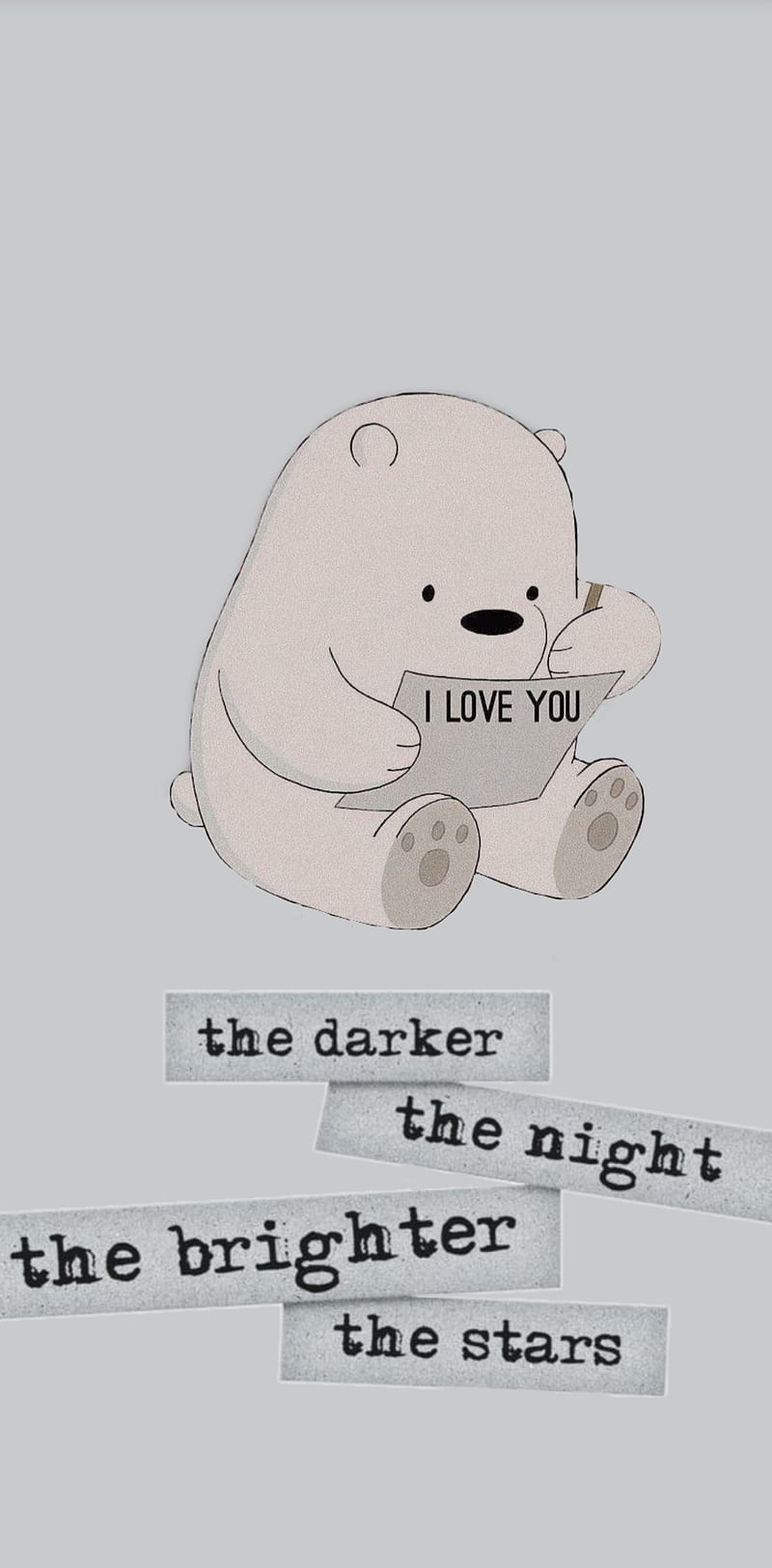 800x1623 Ice bear quote, cute, gris, ice bear, wuote, HD phone wallpaper