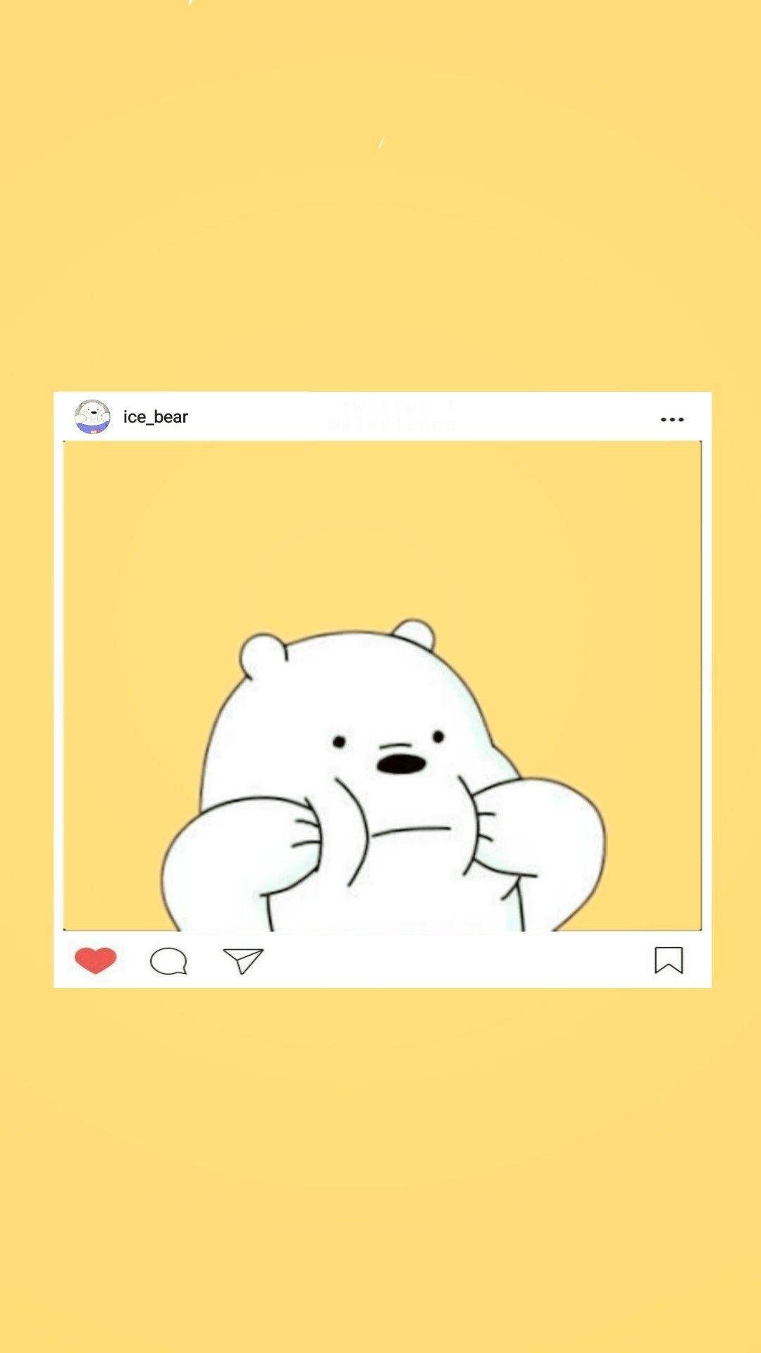 1080x1920 Download Ice Bear We Bare Bears Instagram Yellow Aesthetic Wallpaper