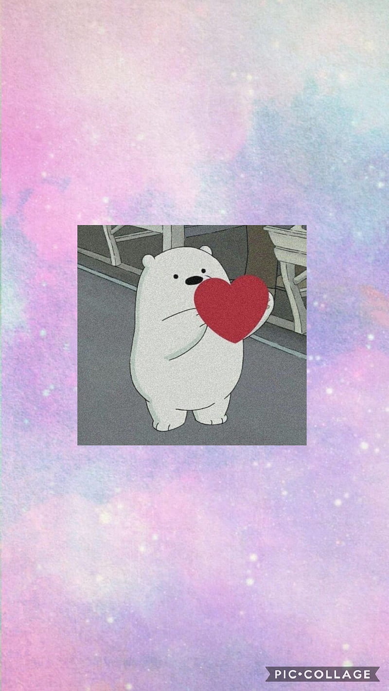 800x1422 Ice bear, heart, icebear, HD phone wallpaper