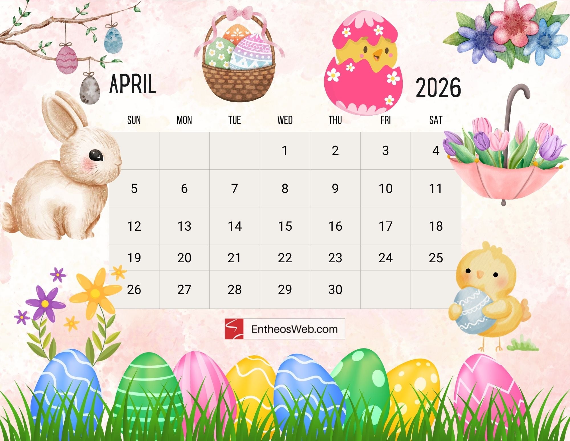 2000x1545 April 2026 Calendar Wallpaper