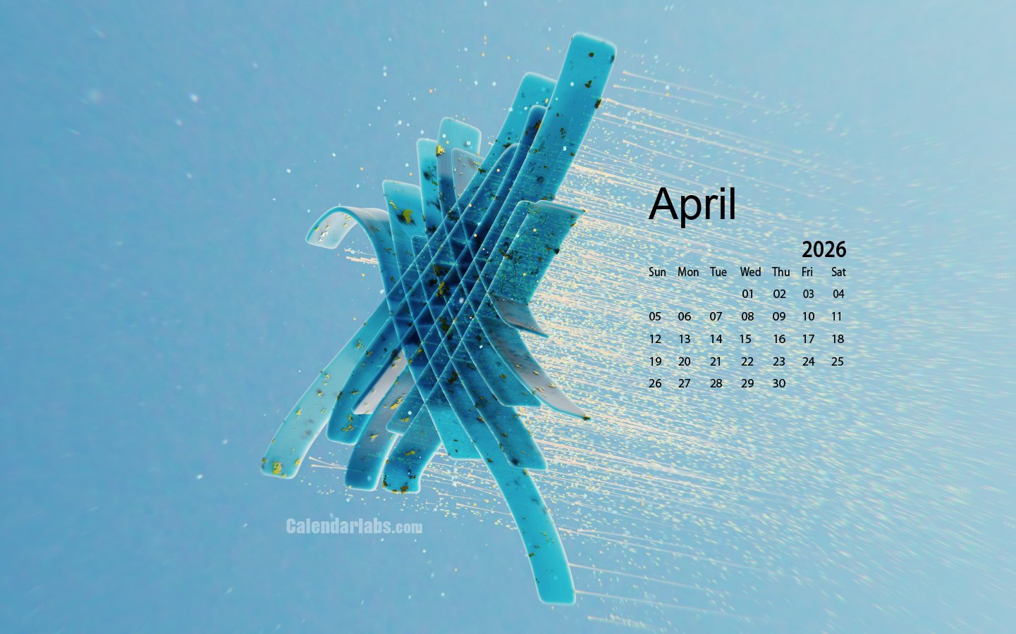 1441x900 April 2026 Desktop Wallpaper Calendar