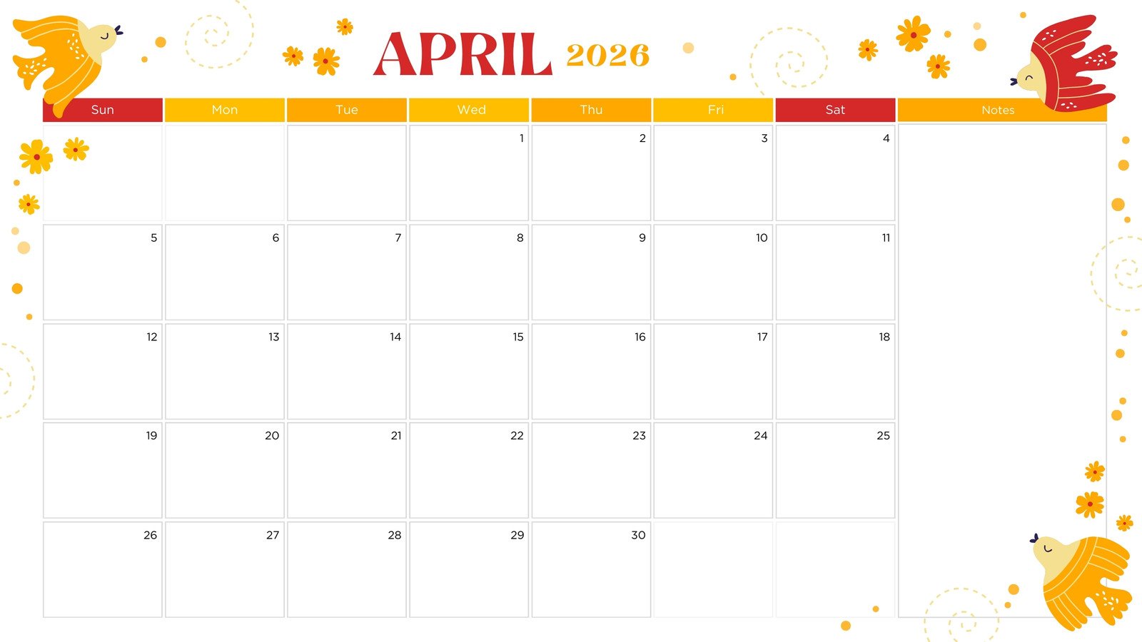 1600x900 Cute Calendar Templates Online