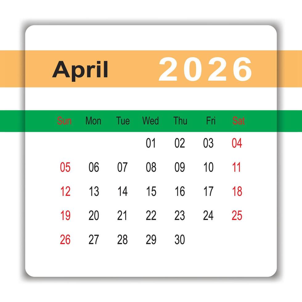 980x980 April 2026 Desk Calendar Design Template