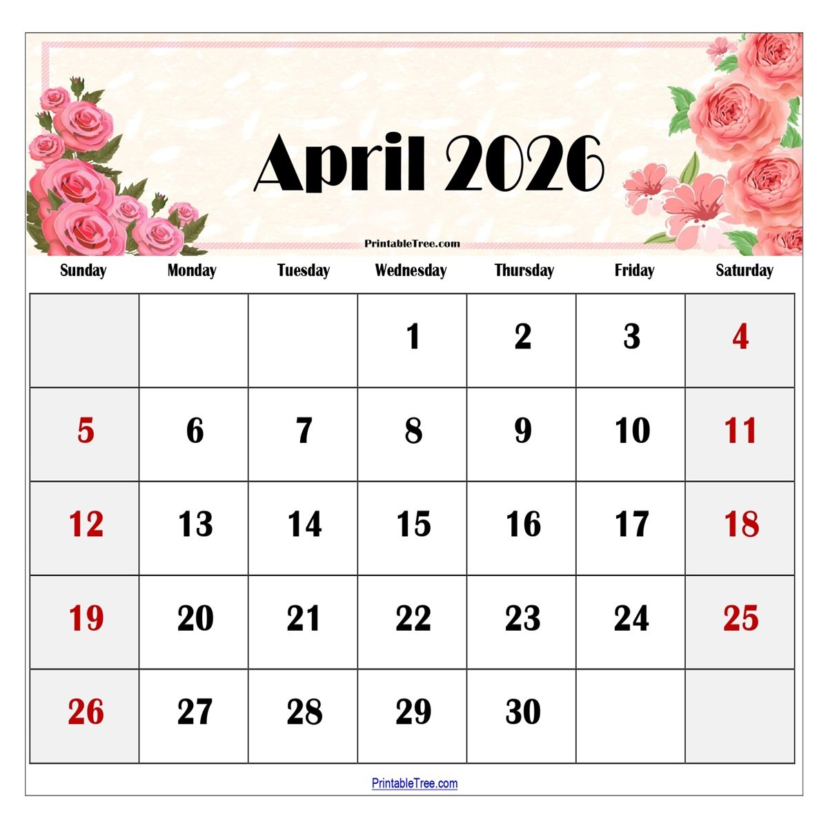 1200x1200 Download Free Monthly 2026 Calendar Printable PDF with Holidays Template