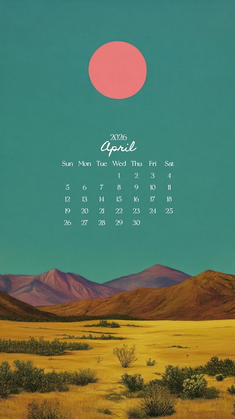800x1422 April 2021 Template Calendar Wallpaper Image Wallpaper