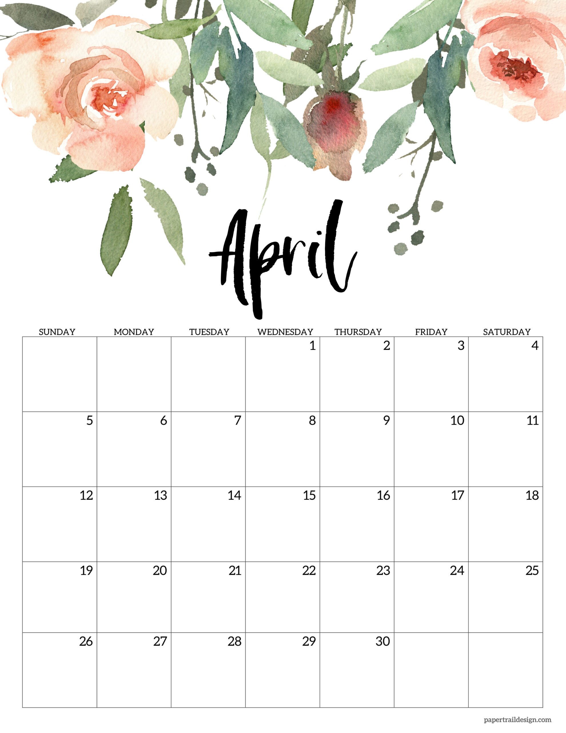 1980x2562 Free Printable Floral Calendar 2026 Trail Design