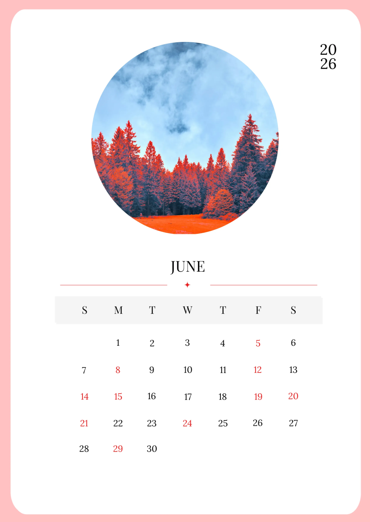 1200x1691 June 2026 Calendar Wallpaper