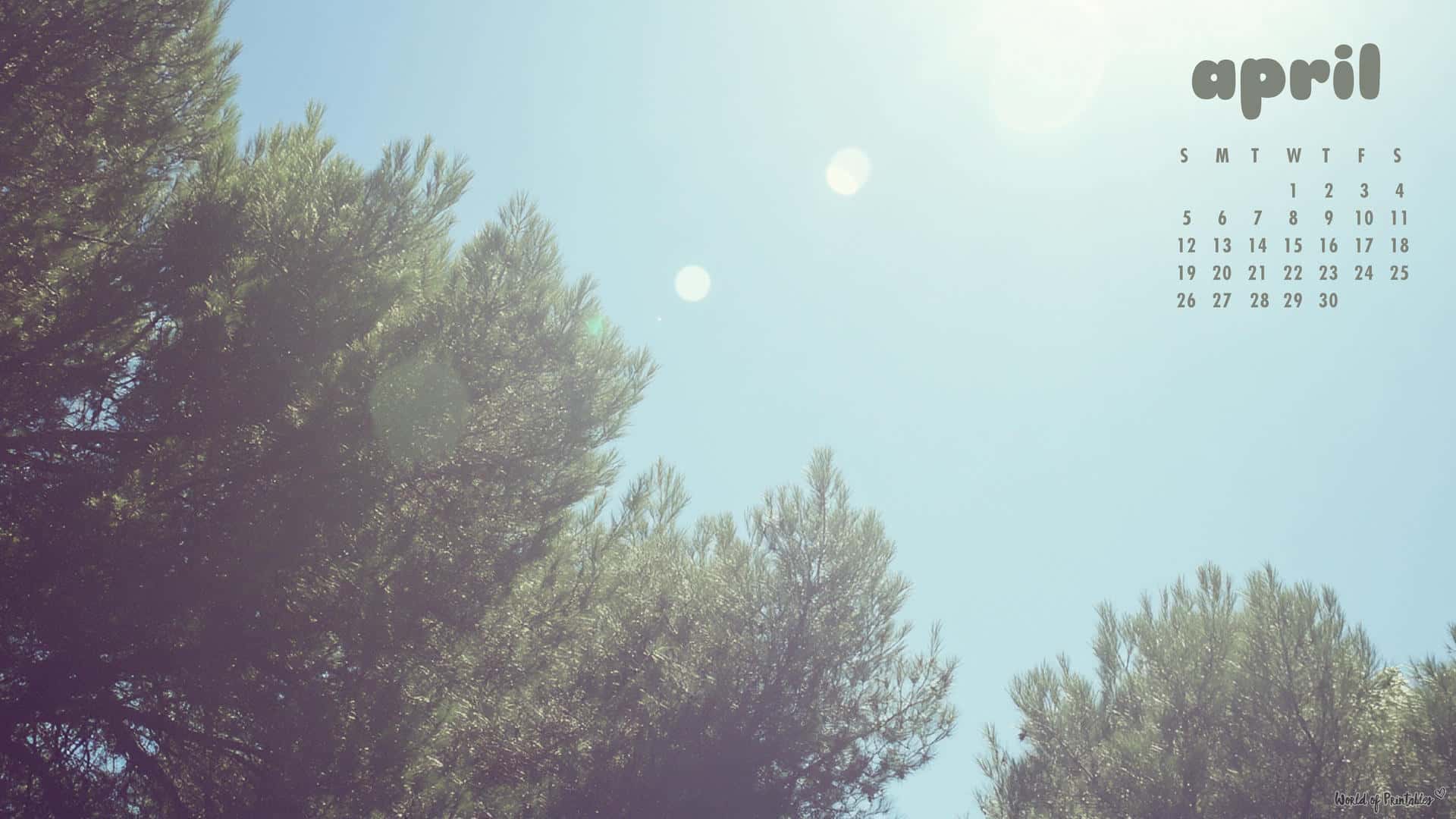 1920x1080 April Calendar Wallpaper. Free Desktop & Phone April Background