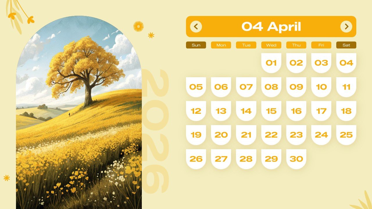1280x720 Calendar. Free PowerPoint, Google Slides & Canva