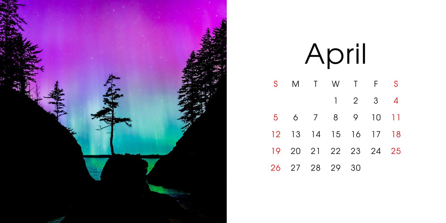 1445x723 Night Sky Art Photography Desk Calendar