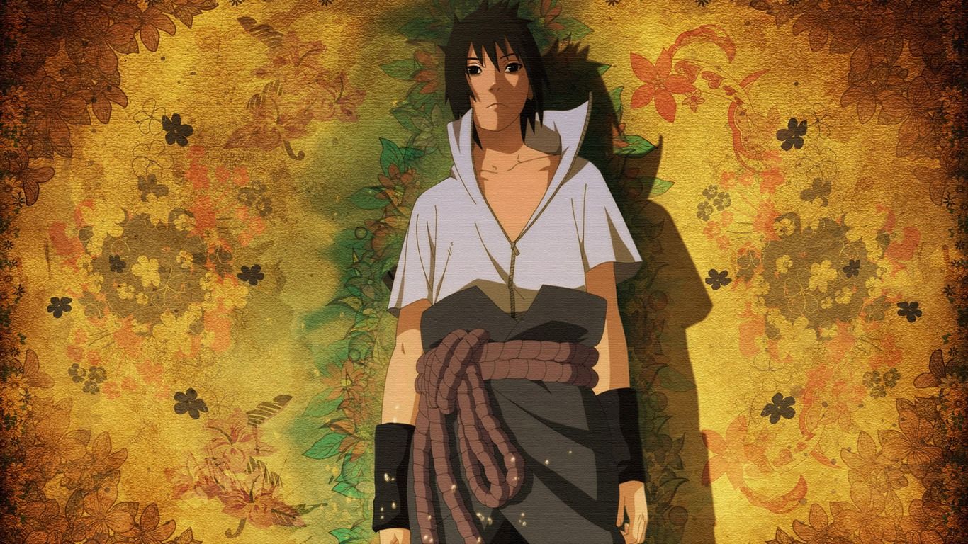 1366x768 Naruto Sasuke Uchiha Cartoon Characters HD Wallpaper