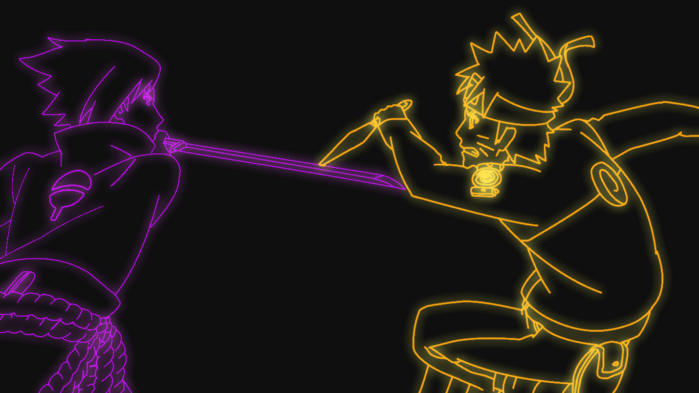 1366x768 Sasuke and Naruto Glowing background I made (1366x768)