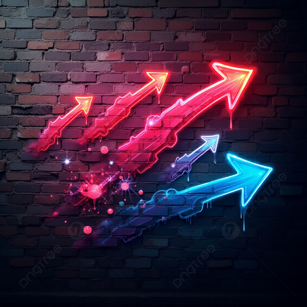 1200x1200 Neon Arrows On Brick Wall Background, Neon Arrows On Brick Wall, Brick Background Image And Wallpaper for Free Download