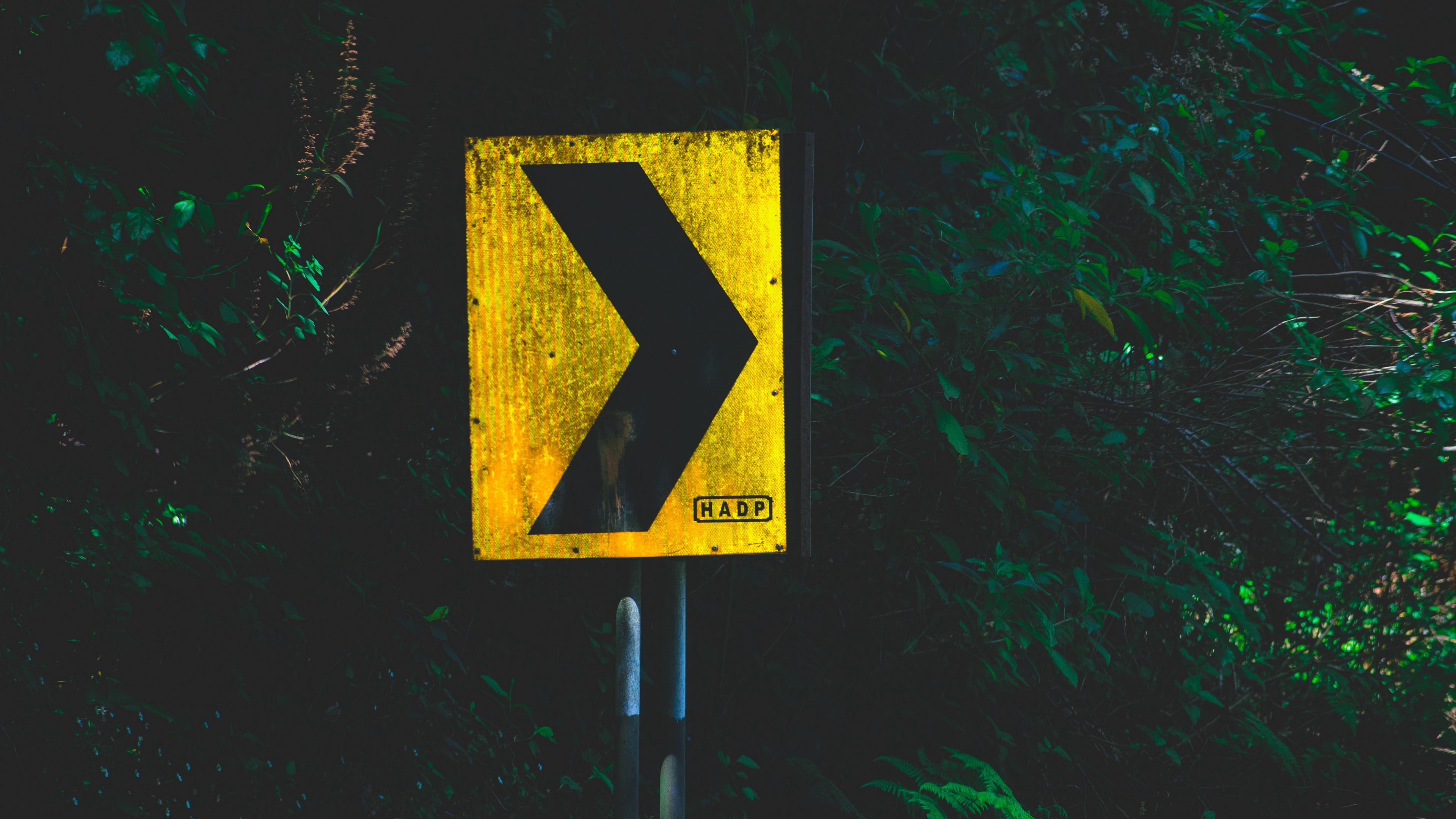 3840x2160 Download wallpaper 3840x2160 arrow, pointer, sign, direction, yellow, black, green 4k uhd 16:9 HD background