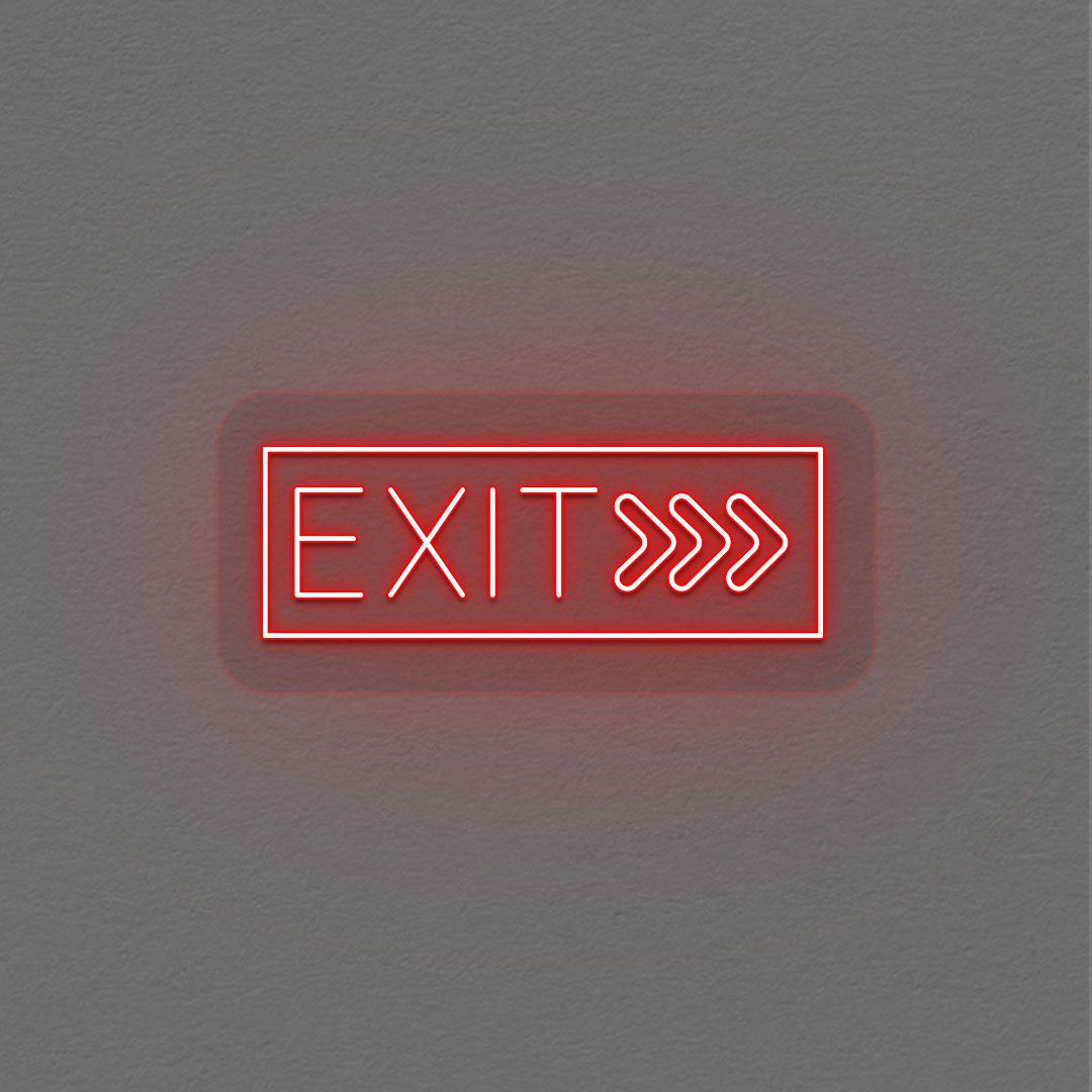 1080x1080 Exit With Arrow Neon Sign. CRAZY NEON®