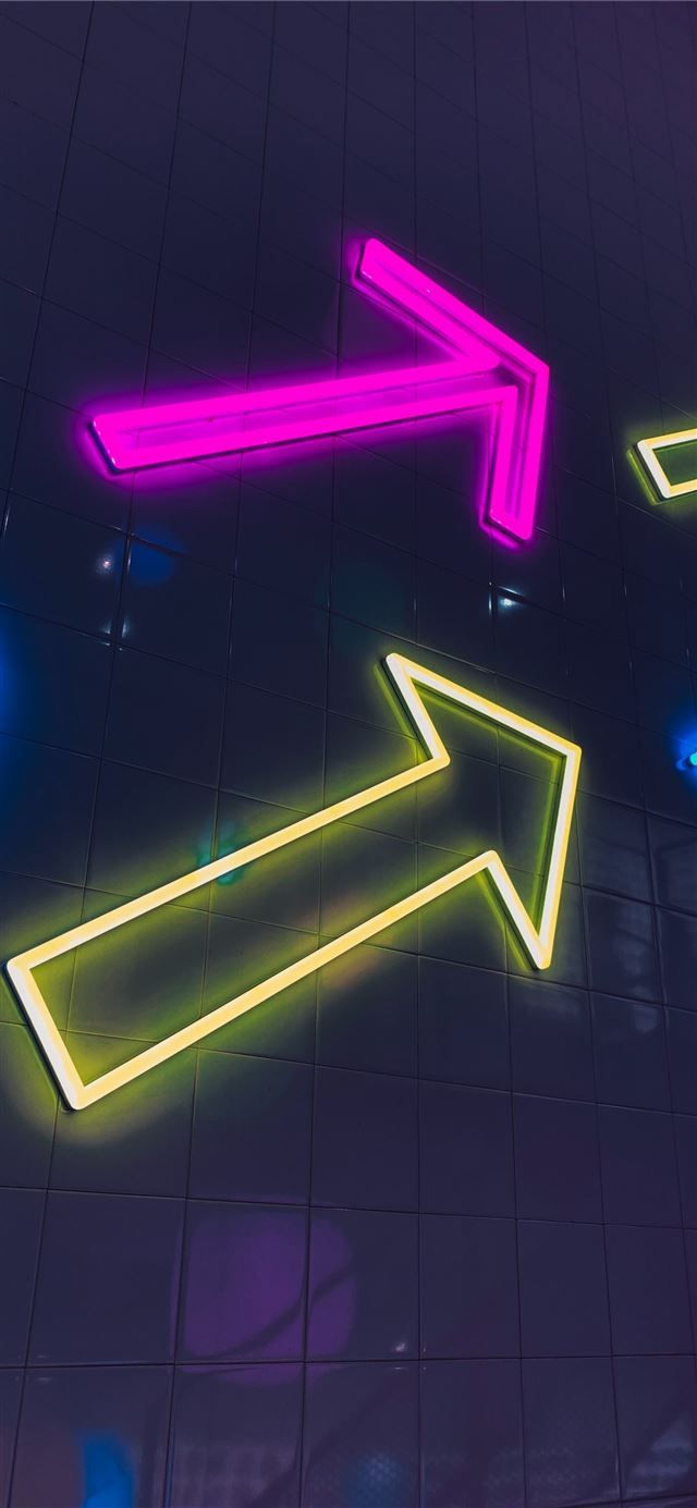 640x1385 arrow neon signages iPhone 11 Wallpaper Free Download