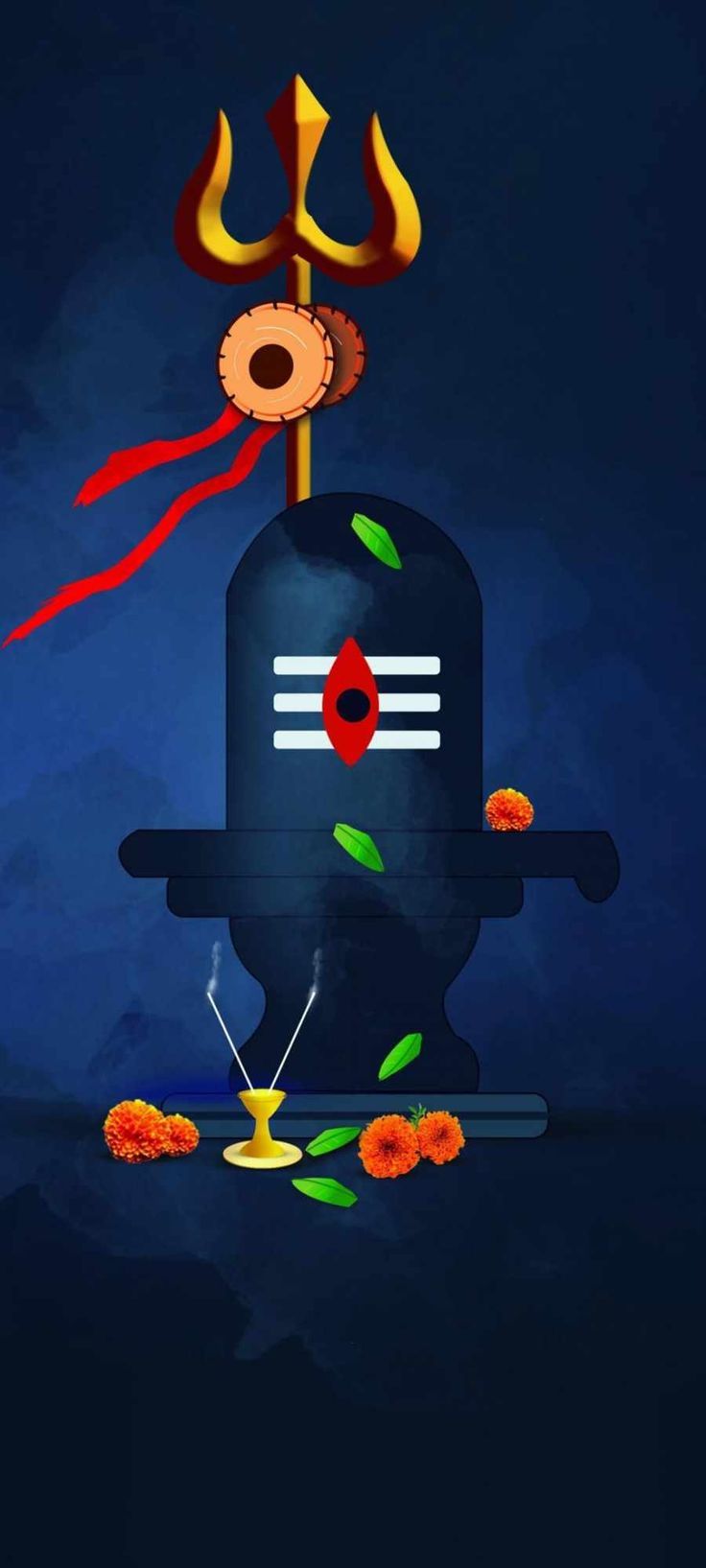 736x1635 Shivling and Trident iPhone Wallpaper