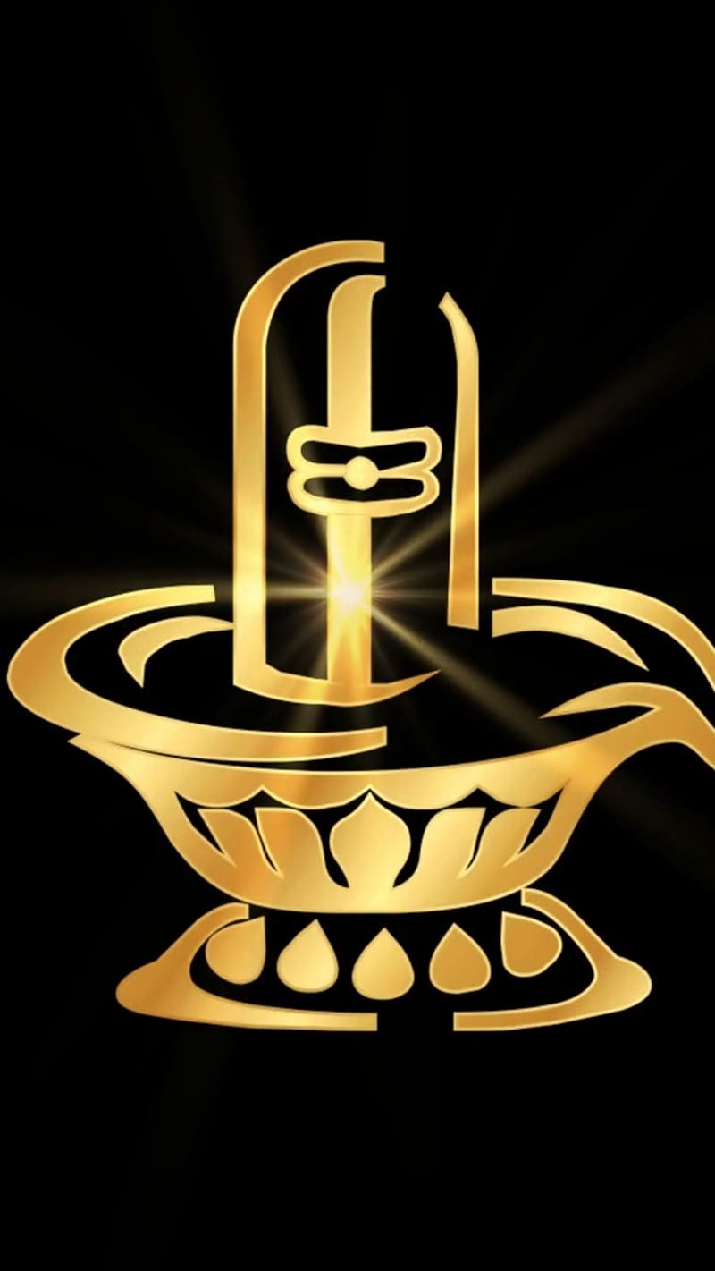 800x1421 Golden Shivling, shivling, golden, god, lord shiva, bhakti, HD phone wallpaper