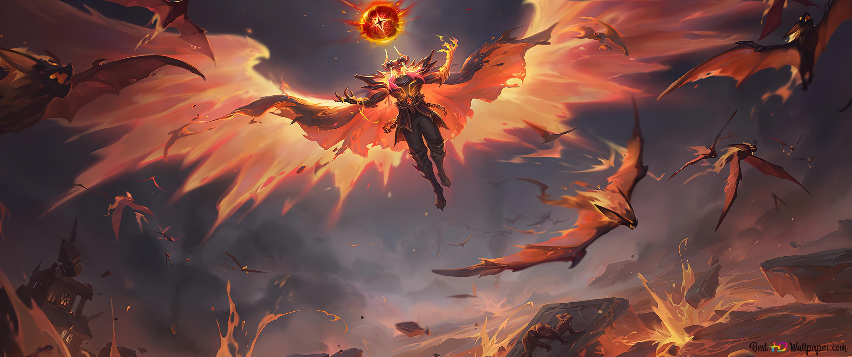 3440x1440 Infernal 'Swain' V2 Runeterra of Legends (LOL) 4K wallpaper download